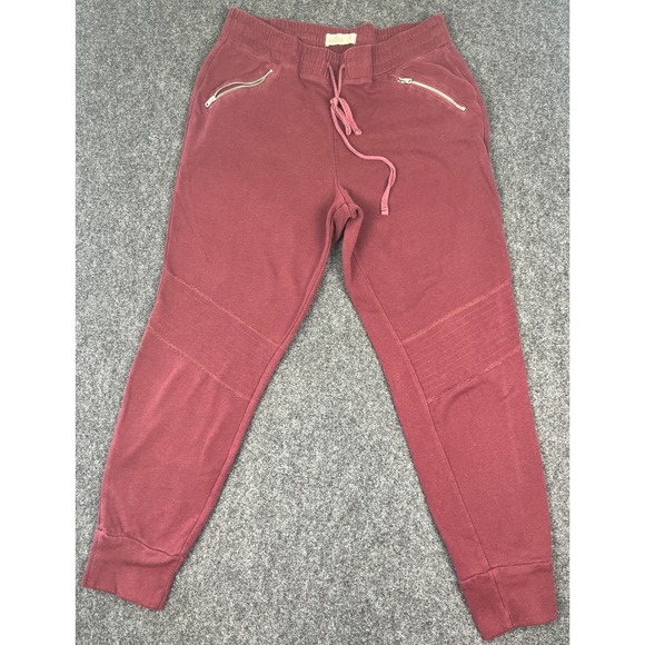 Hollister Other - Hollister Mens Moto Jogger Sweatpants Burgundy Maroon Zipper Pockets Size M